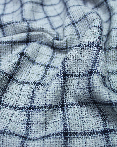 CHECKS WOOLEN TWEED FABRIC (WIDTH 56 INCHES)