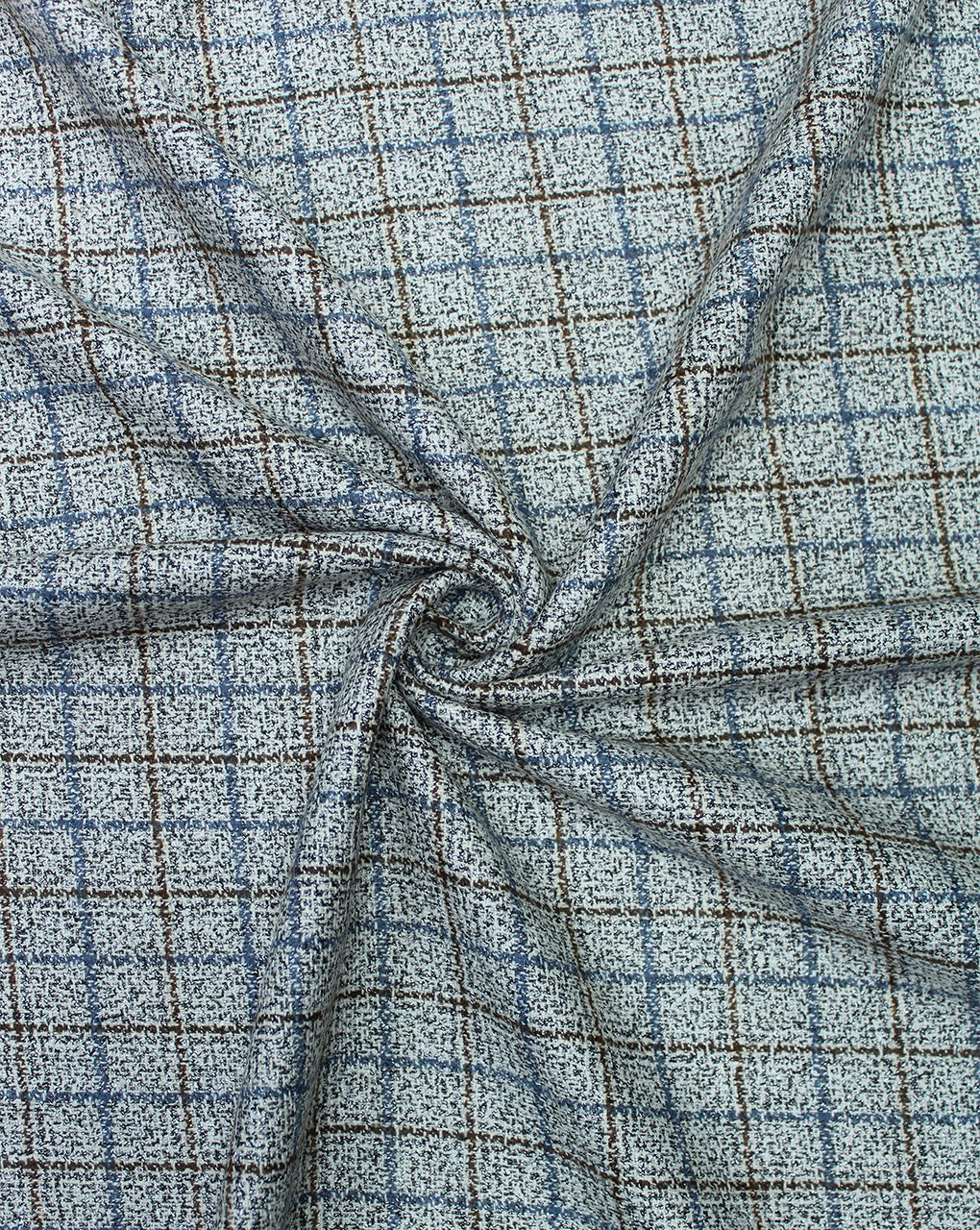 CHECKS WOOLEN TWEED FABRIC (WIDTH 56 INCHES)