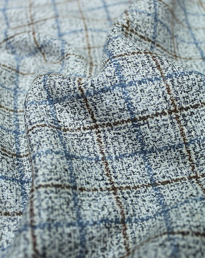 CHECKS WOOLEN TWEED FABRIC (WIDTH 56 INCHES)