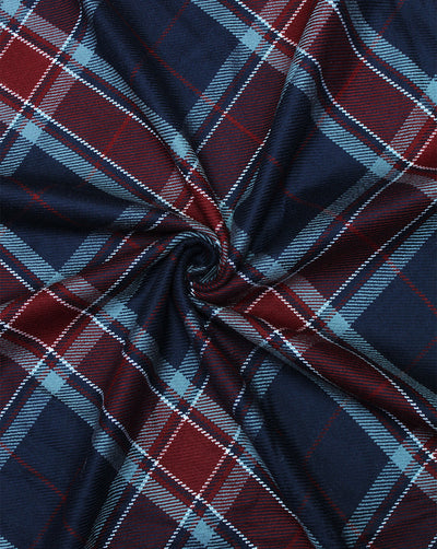 CHECKS WOOLEN TWEED FABRIC