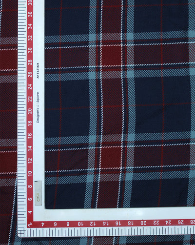 CHECKS WOOLEN TWEED FABRIC