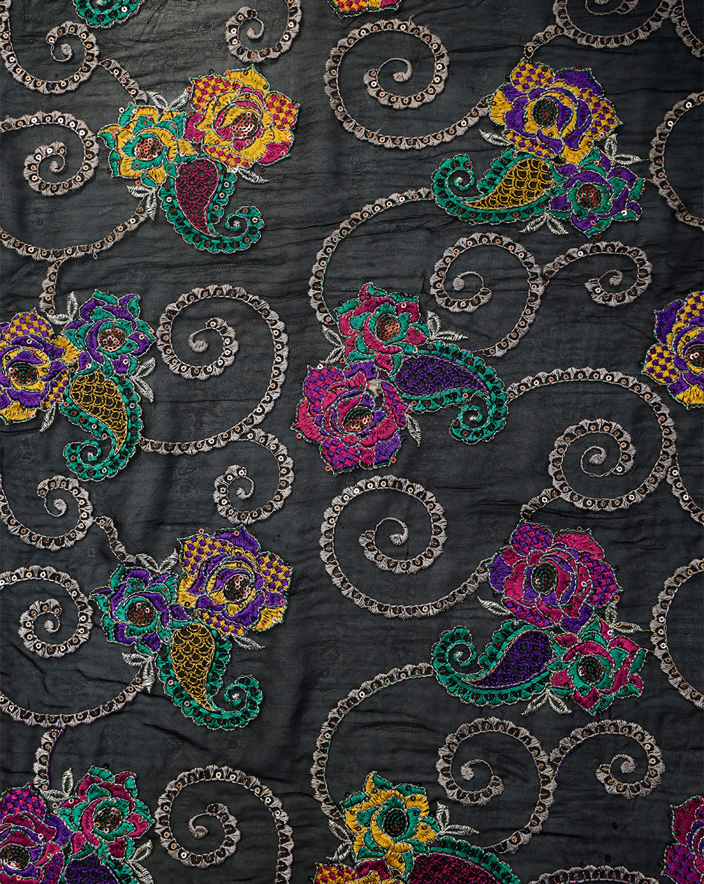 MULTICOLOR GEORGETTE EMBROIDERY FABRIC