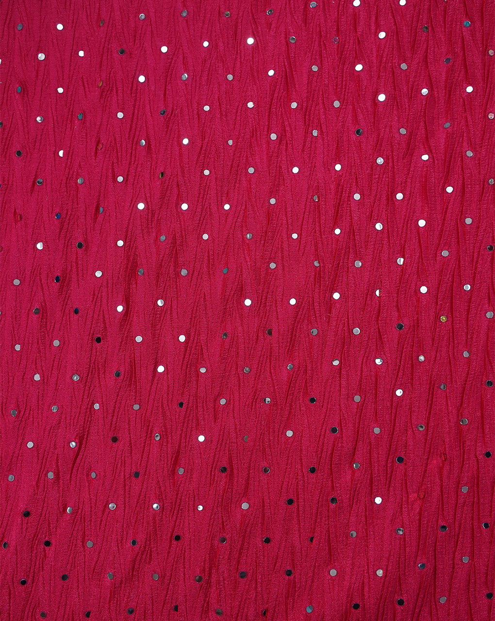 DARK RED POLYESTER CREPE SEQUINS FABRIC