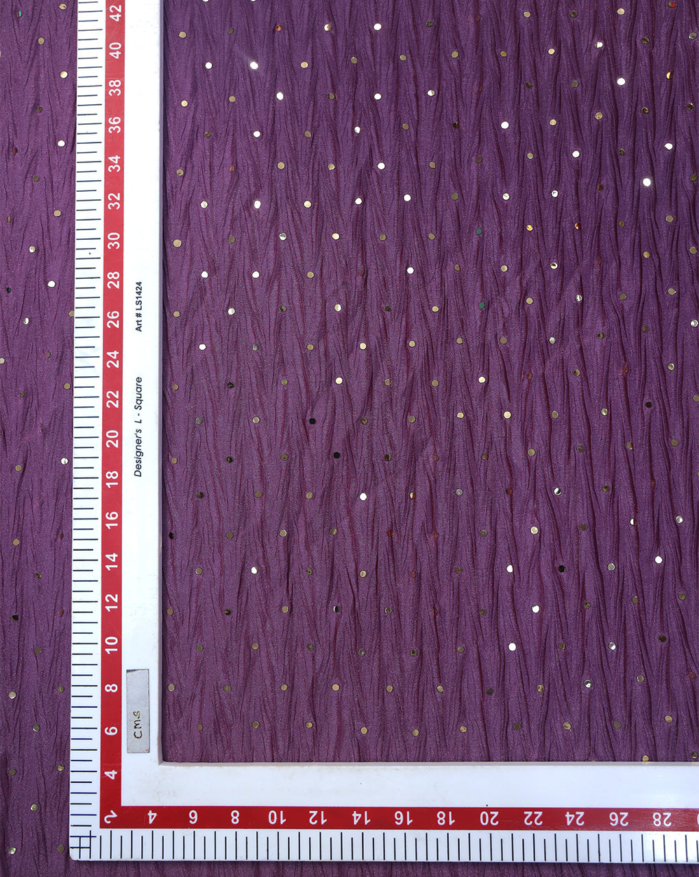 DARK PURPLE POLYESTER CREPE SEQUINS FABRIC