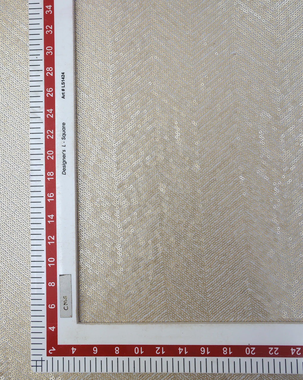 GOLDEN VISCOSE GEORGETTE SEQUINS EMBROIDERY FABRIC