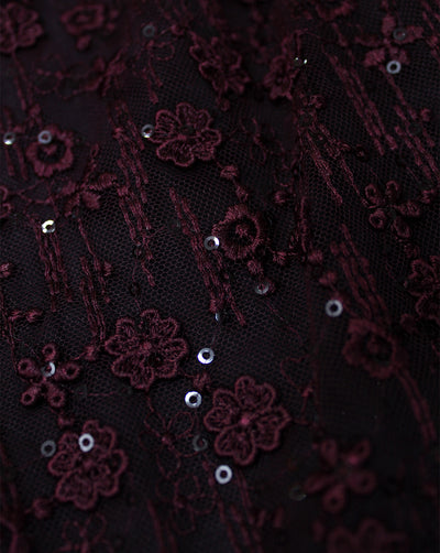 POLYESTER NET SEQUINES EMBROIDERY FABRIC