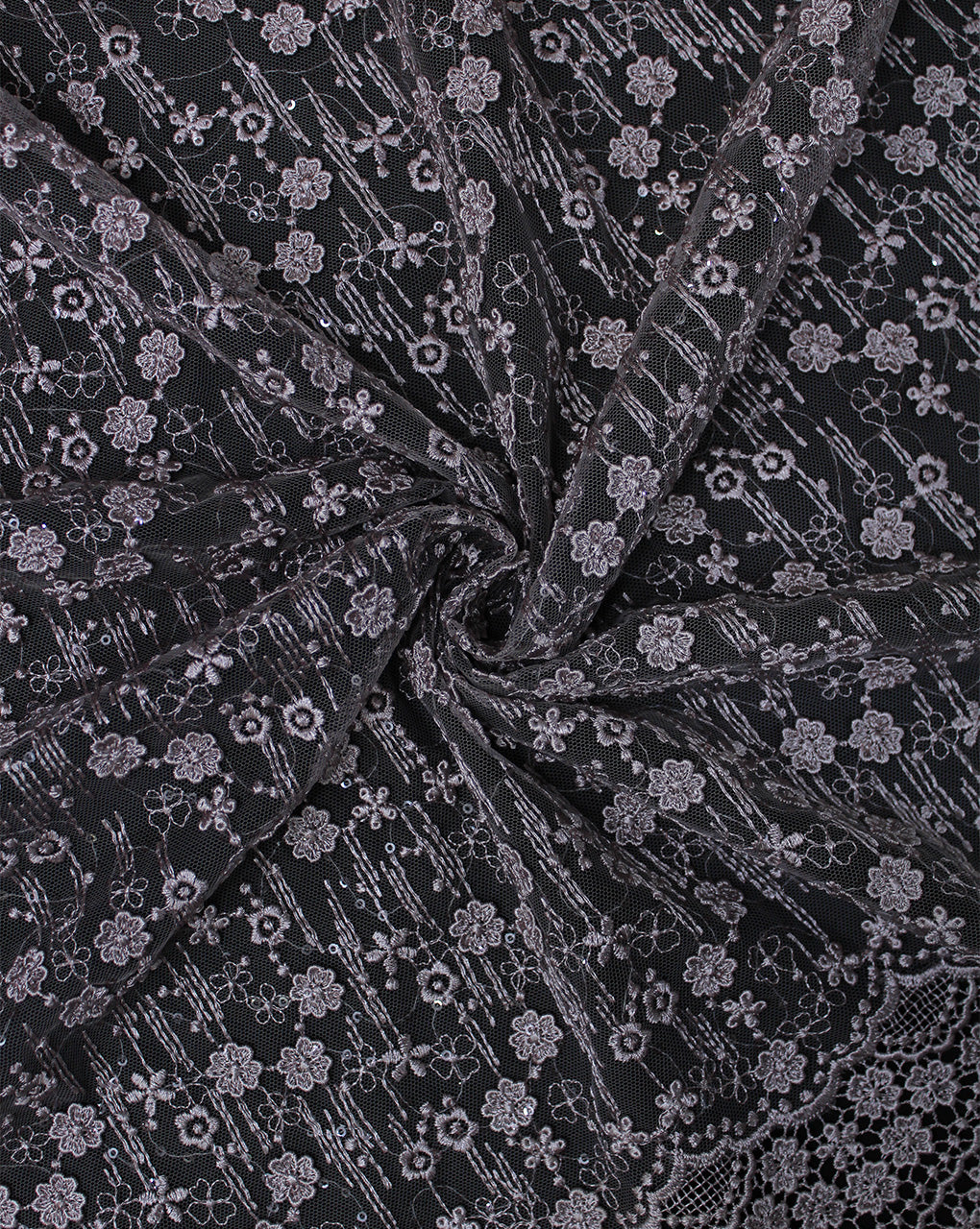 POLYESTER NET SEQUINES EMBROIDERY FABRIC