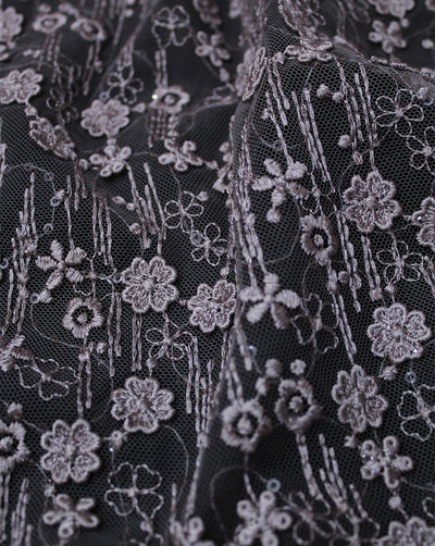 POLYESTER NET SEQUINES EMBROIDERY FABRIC