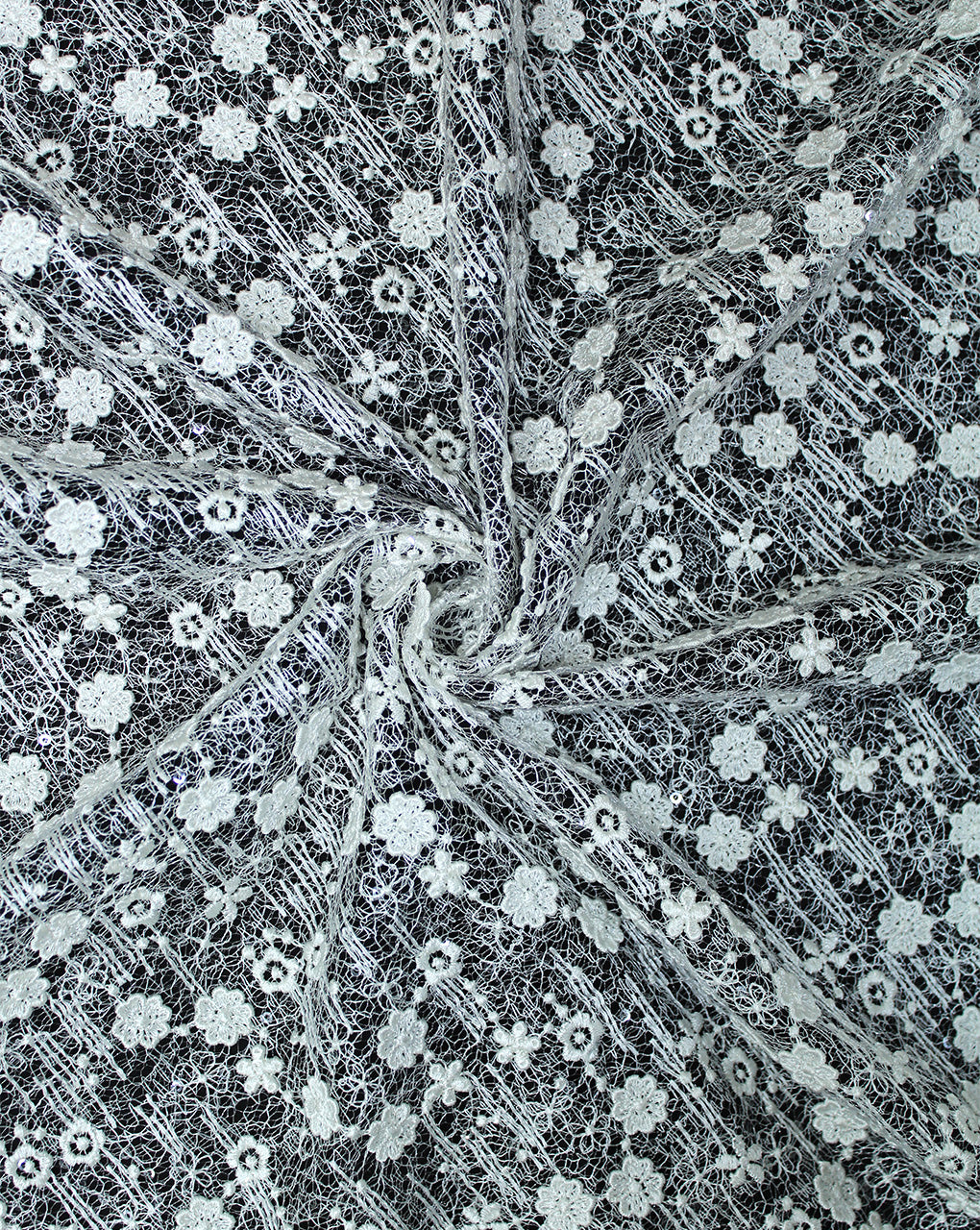 POLYESTER NET SEQUINES EMBROIDERY FABRIC