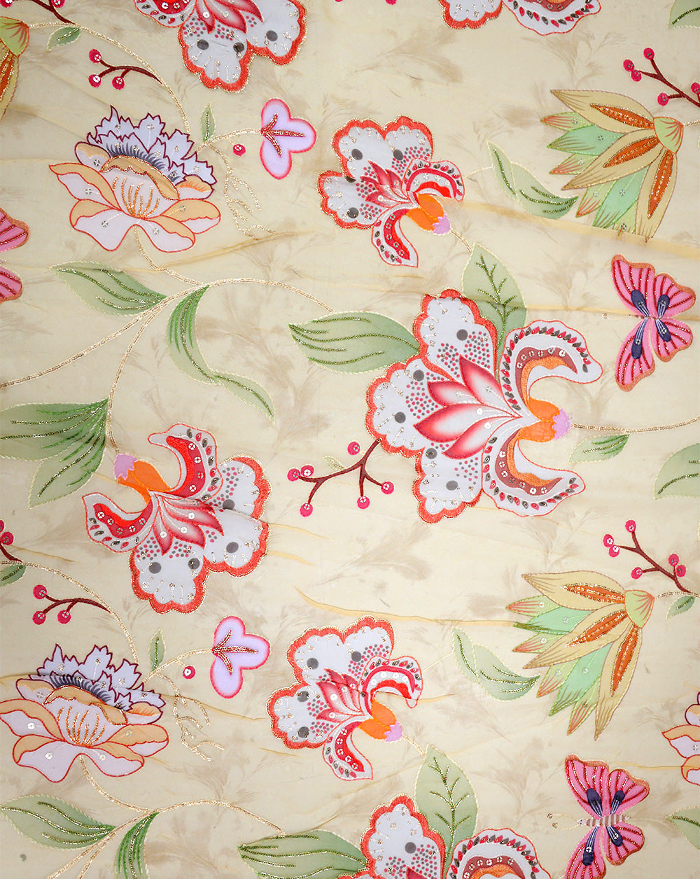 PRINTED SEQUINS EMBROIDERY FABRIC