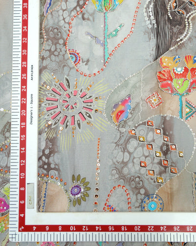 PRINTED SEQUINS EMBROIDERY FABRIC