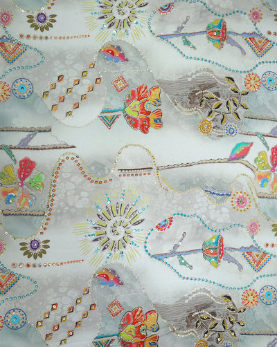 PRINTED SEQUINS EMBROIDERY FABRIC