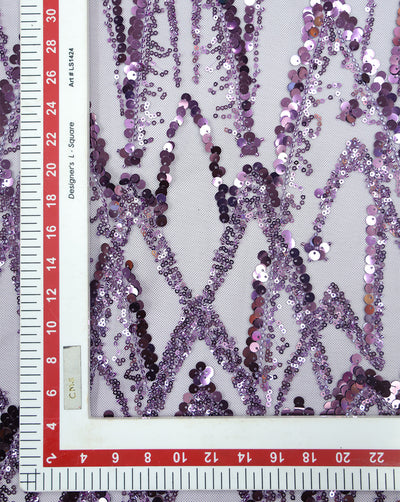 SEQUINS EMBROIDERY NET FABRIC