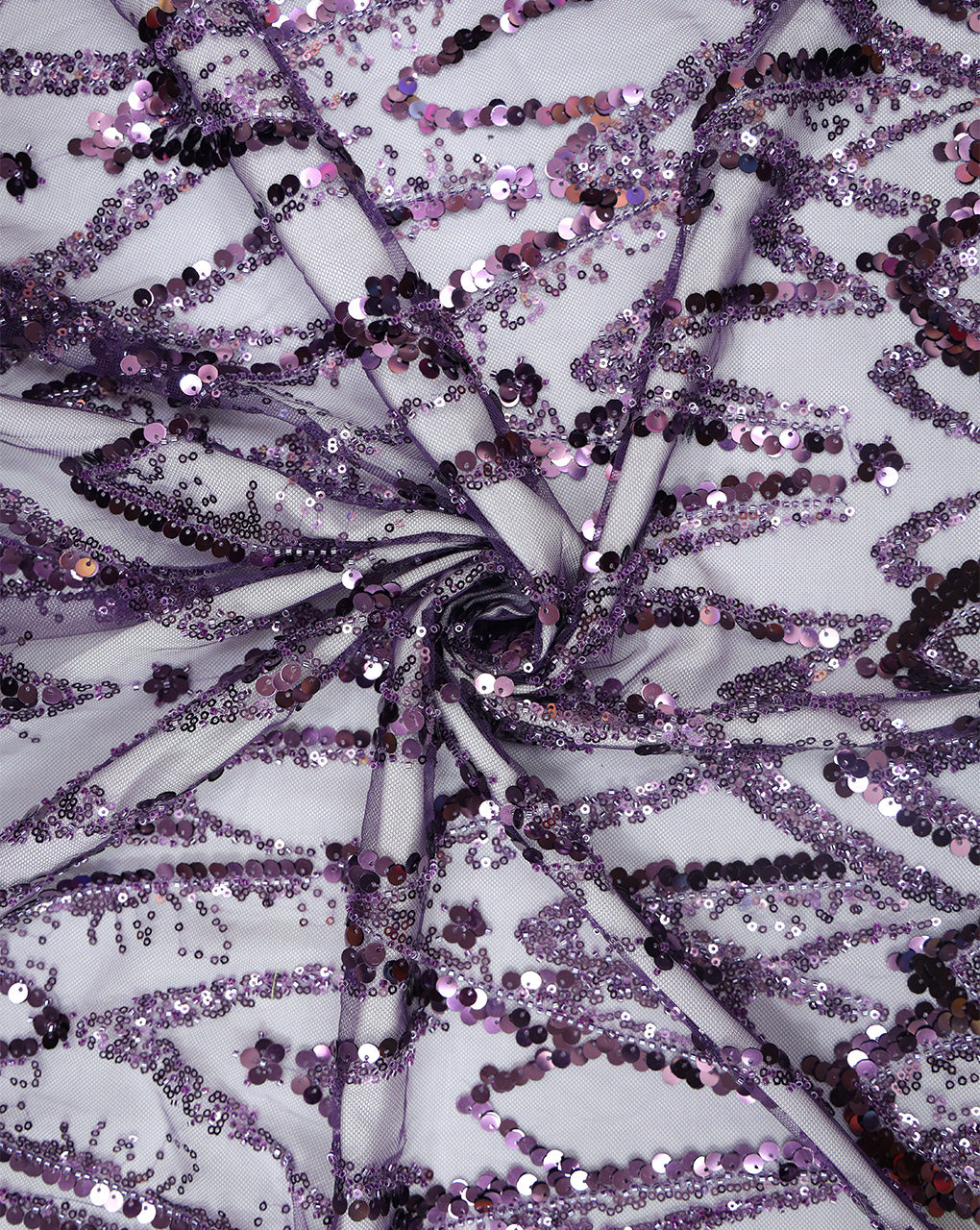 SEQUINS EMBROIDERY NET FABRIC