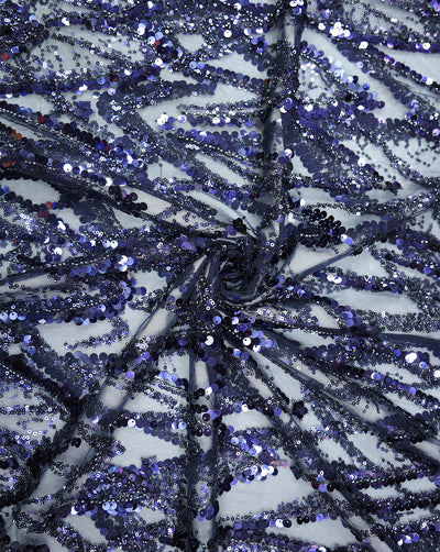 SEQUINS EMBROIDERY NET FABRIC