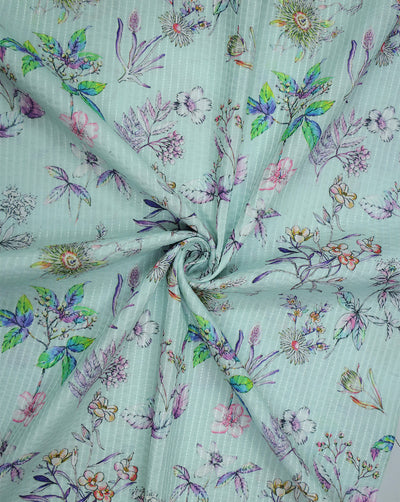 MULTICOLOR FLORAL DESIGN PRINTED FABRIC