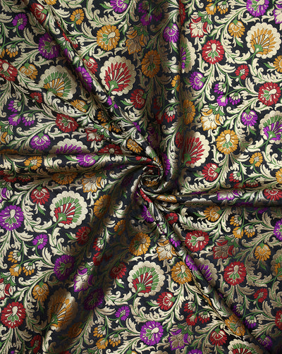 Multicolor Kinkhab/Kimkhab Brocade Banarasi Fabric