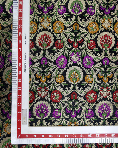 Multicolor Kinkhab/Kimkhab Brocade Banarasi Fabric