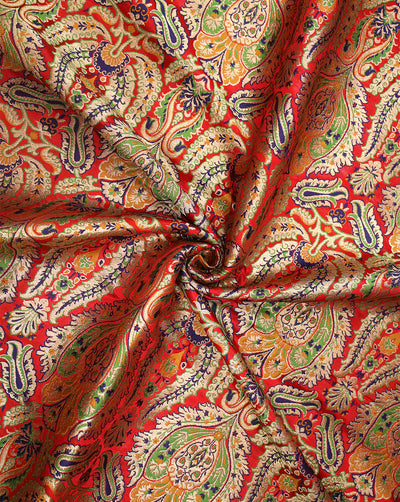 Multicolor Kinkhab/Kimkhab Brocade Banarasi Fabric