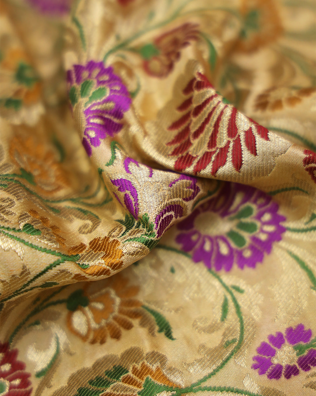 Multicolor Kinkhab/Kimkhab Brocade Banarasi Fabric