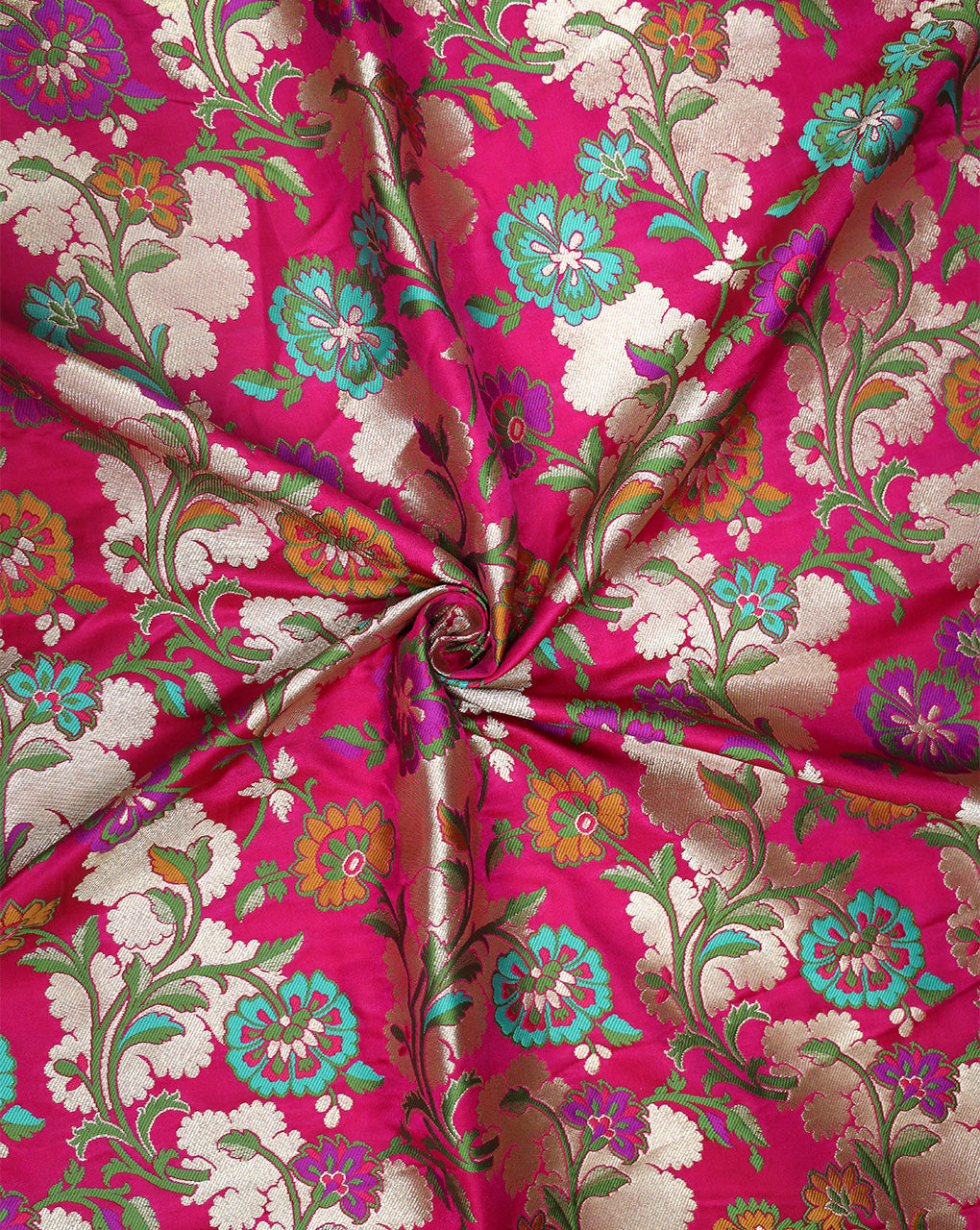 Multicolor Kinkhab/Kimkhab Brocade Banarasi Fabric