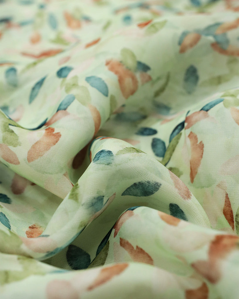 MULTICOLOR FLORAL DESIGN PRINTED VISCOSE ORGANZA FABRIC – Sahni Fabs