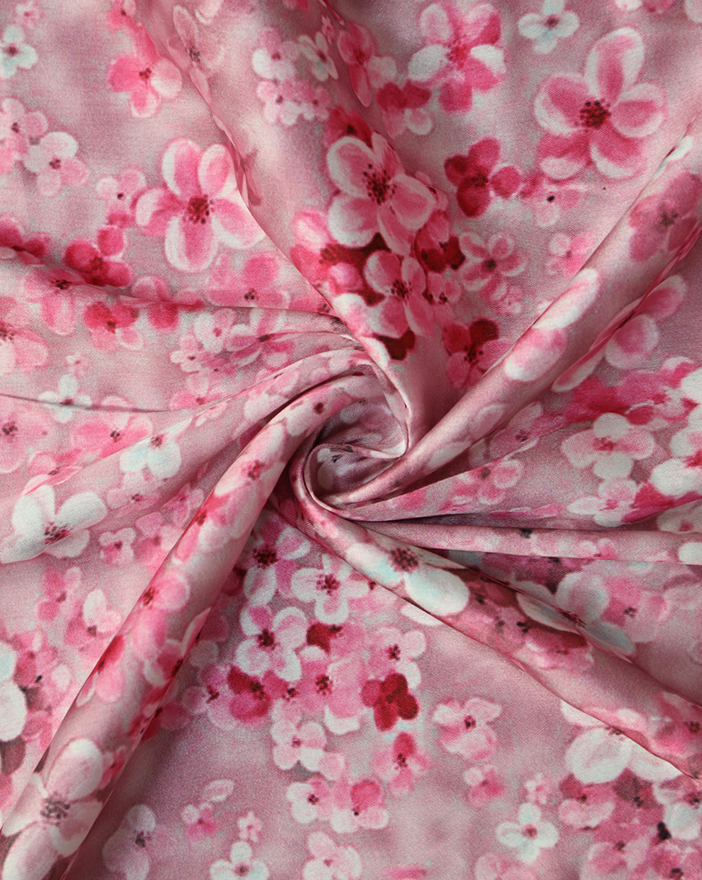 FLORAL DESIGN POLYESTER SATIN PRINTED FABRIC