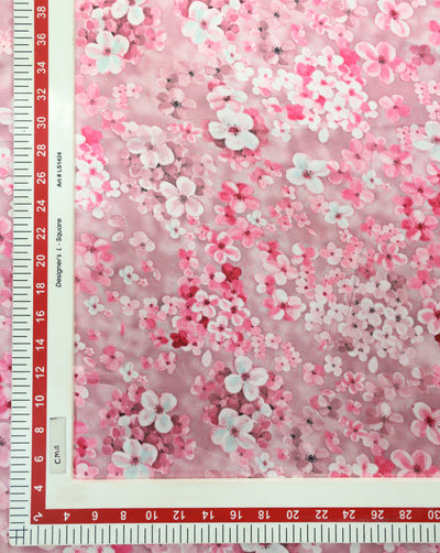 FLORAL DESIGN POLYESTER SATIN PRINTED FABRIC