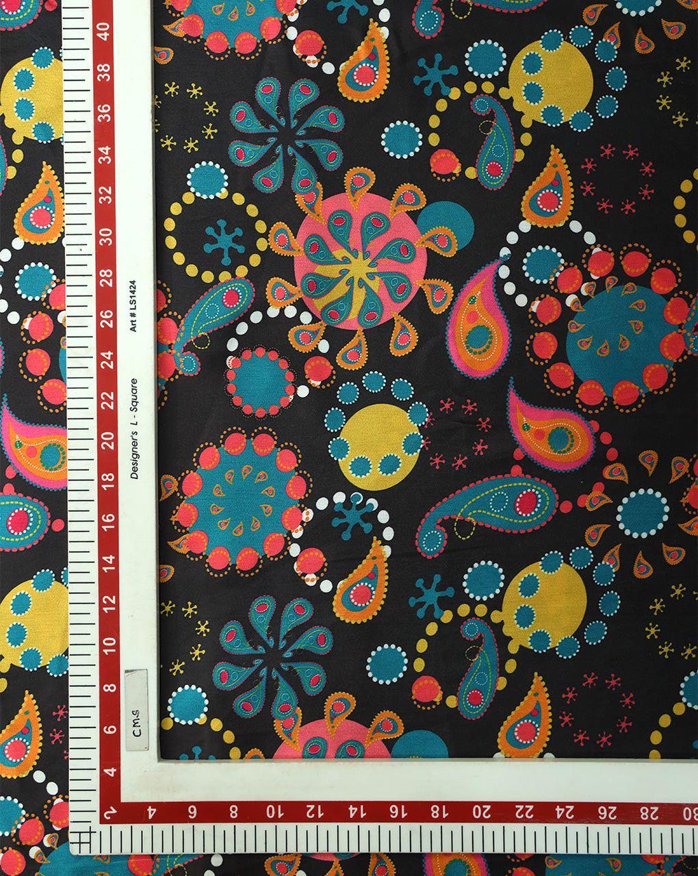 ABSTRACT DESIGN POLYESTER SATIN PRINTED FABRIC