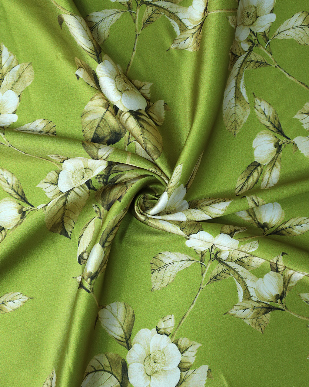 FLORAL DESIGN POLYESTER SATIN PRINTED FABRIC