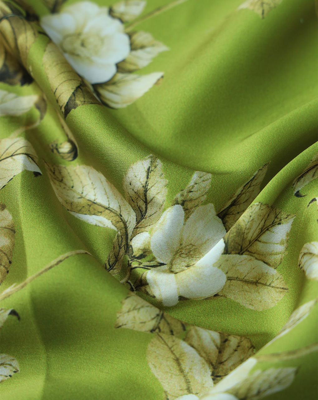 FLORAL DESIGN POLYESTER SATIN PRINTED FABRIC