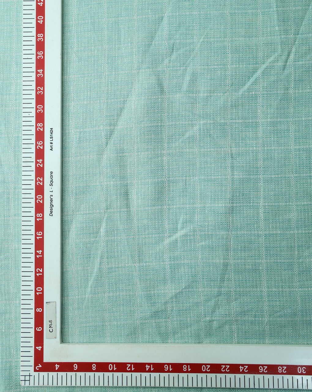 LIGHT GREEN CHECKS PATTERN LINEN FABRIC