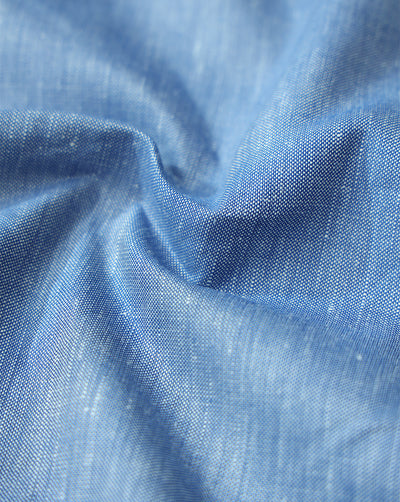 BLUE LINEN SUITING FABRIC