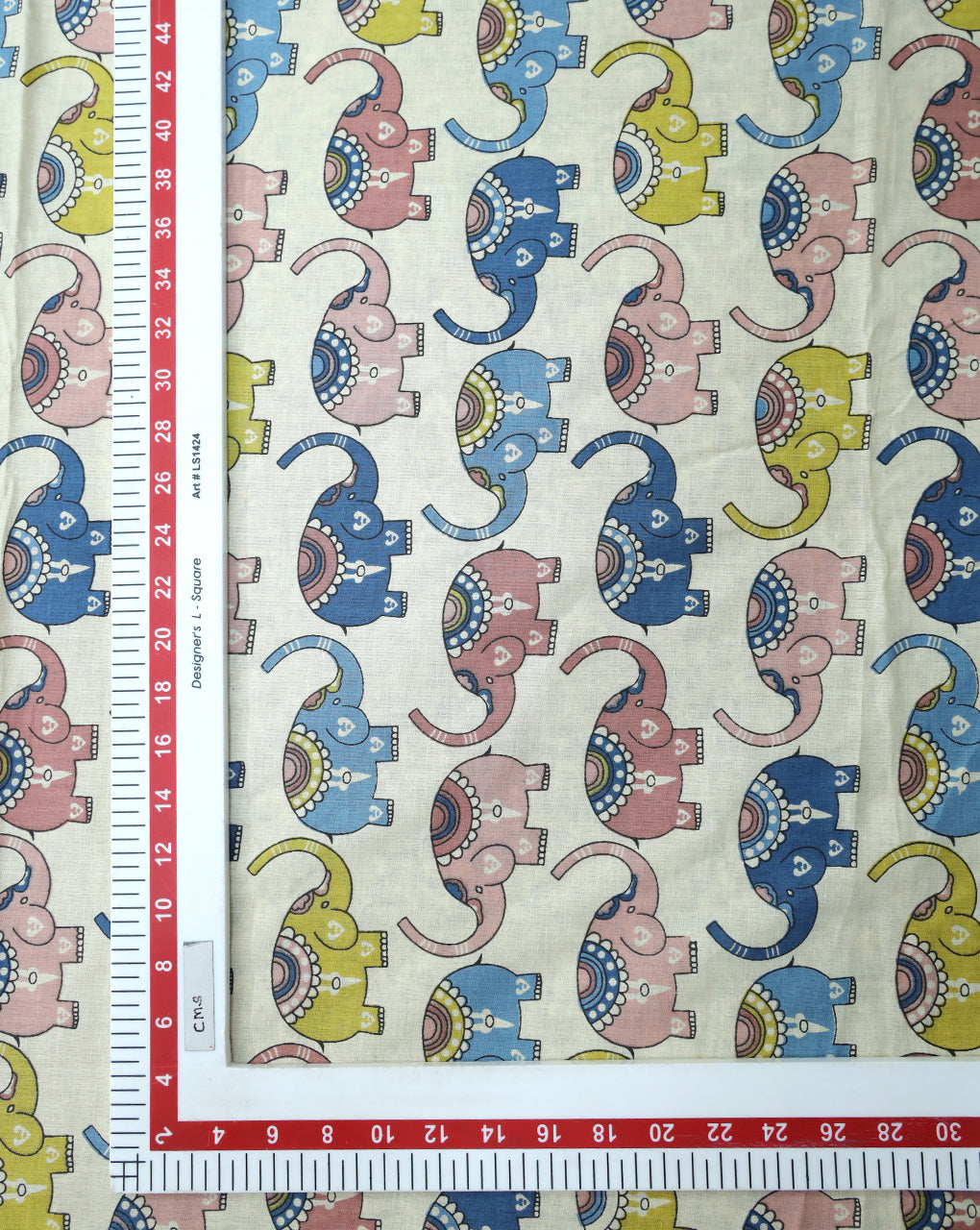 MULTICOLOR ELEPHENT DESIGN COTTON PRINTED FABRIC