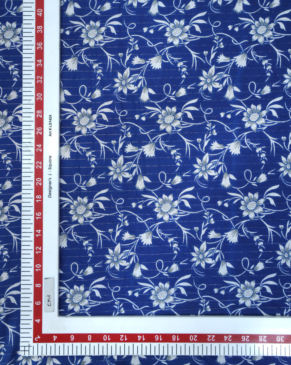 NAVY BLUE FLORAL DESIGN COTTON PRINTED FABRIC