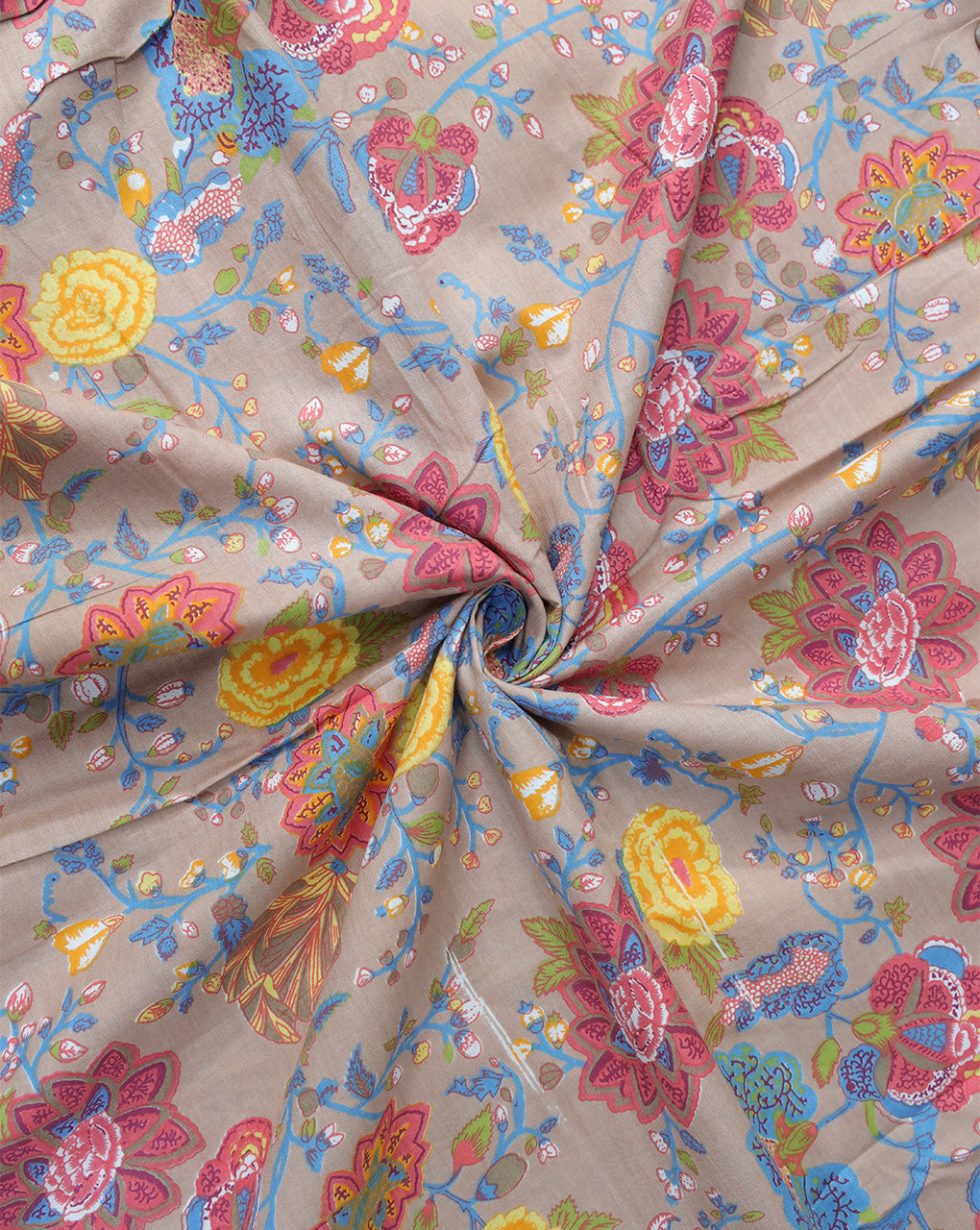 MULTICOLOR FLORAL DESIGN COTTON PRINTED FABRIC