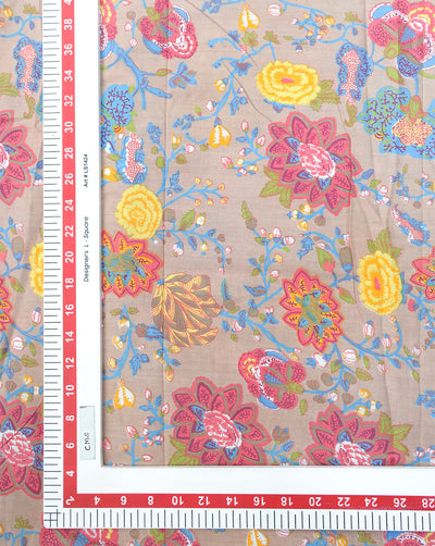 MULTICOLOR FLORAL DESIGN COTTON PRINTED FABRIC