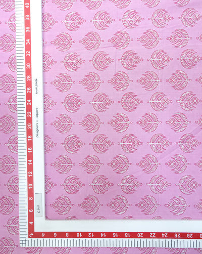 PINK ABSTRACT DESIGN COTTON PRINTED FABRIC