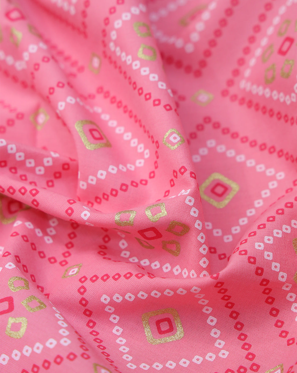 PINK ABSTRACT DESIGN COTTON PRINTED FABRIC