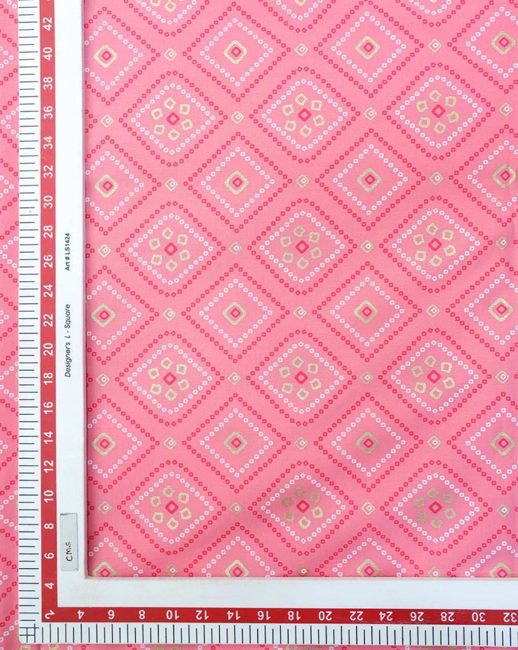 PINK ABSTRACT DESIGN COTTON PRINTED FABRIC