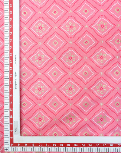 PINK ABSTRACT DESIGN COTTON PRINTED FABRIC