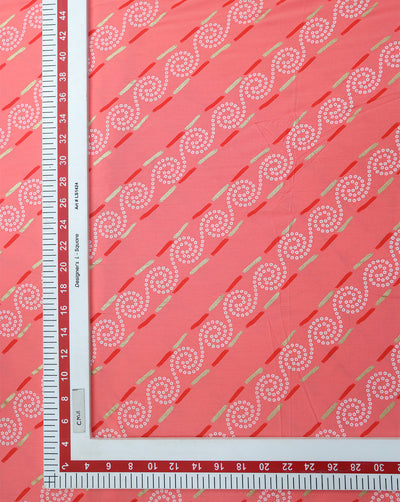 PINK ABSTRACT DESIGN COTTON PRINTED FABRIC