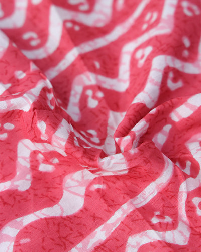 PINK ABSTRACT DESIGN COTTON PRINTED FABRIC