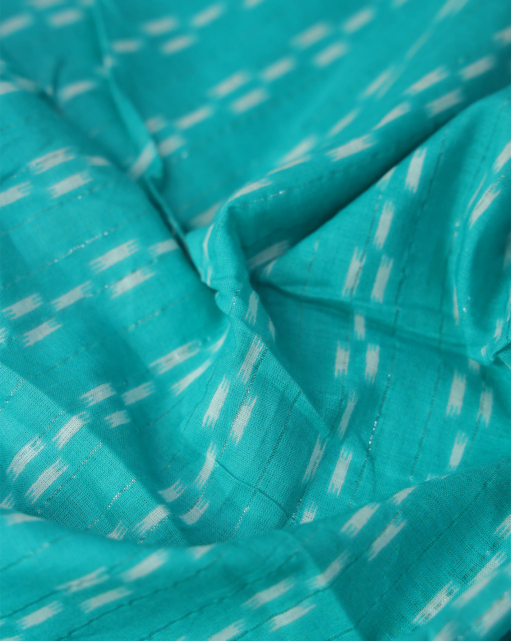 TEAL ABSTRACT DESIGN COTTON PRINTED FABRIC