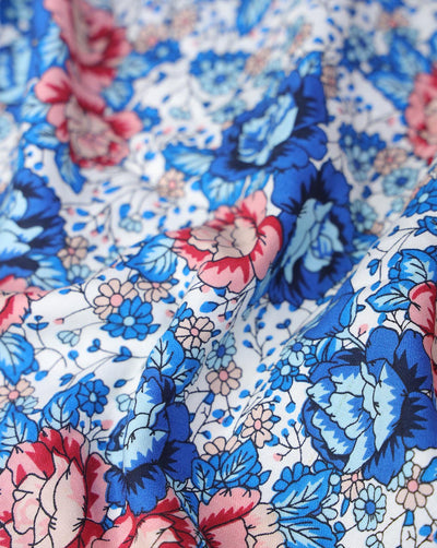 MULTICOLOR FLORAL DESIGN PRINTED RAYON FABRIC