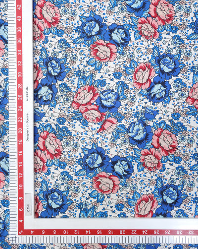 MULTICOLOR FLORAL DESIGN PRINTED RAYON FABRIC