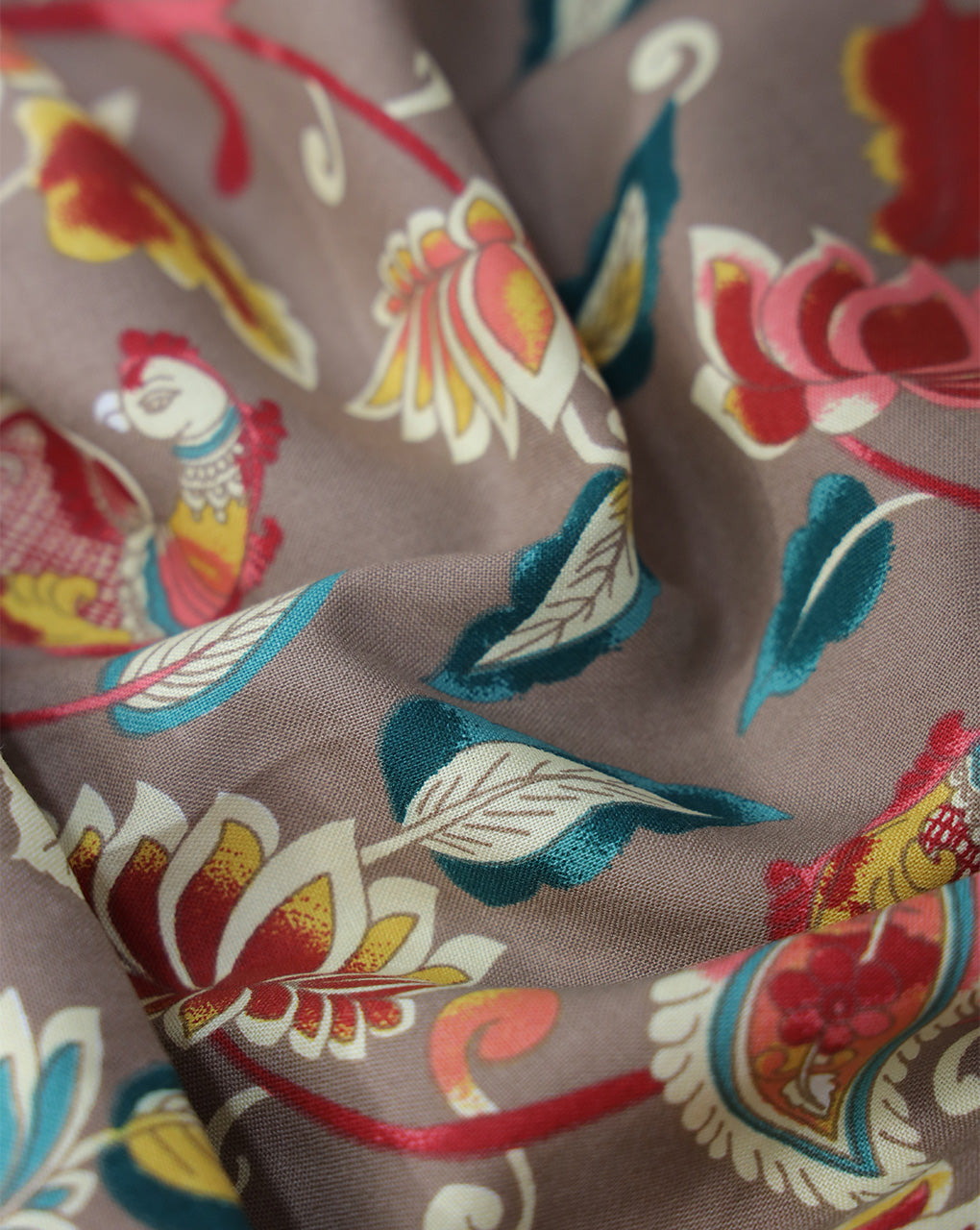 MULTICOLOR FLORAL DESIGN PRINTED RAYON FABRIC