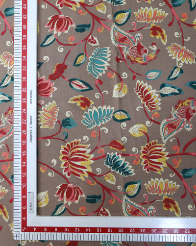 MULTICOLOR FLORAL DESIGN PRINTED RAYON FABRIC