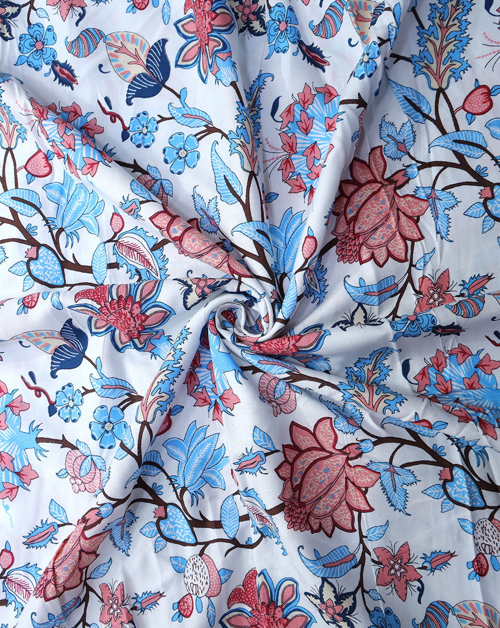 MULTICOLOR FLORAL DESIGN PRINTED RAYON FABRIC