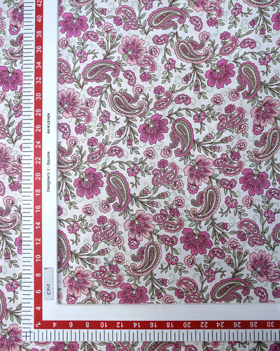 MULTICOLOR FLORAL DESIGN PRINTED RAYON FABRIC